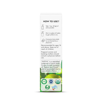 Kapiva Organic Amla Powder | Supports Healthy Hair | Promotes Gut Health | From 100% Natural Amlas