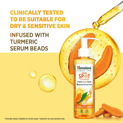 Himalaya Turmeric Serum Cleanser | Niacinamide + Vitamin E + Serum Infused Facewash| Clears dark spots for glowing skin | 180ml