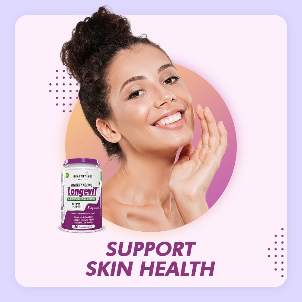 HealthyHey Nutrition LongeviT - MITOPRIMEÂ® - Support Skin Health - 30 Vegetable Capsules