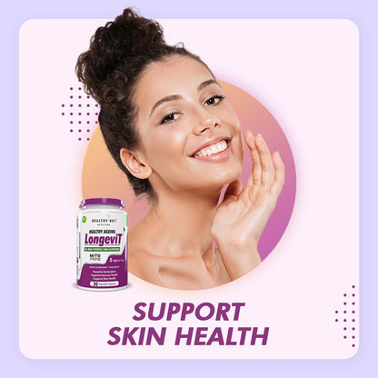 HealthyHey Nutrition LongeviT - MITOPRIMEÂ® - Support Skin Health - 30 Vegetable Capsules