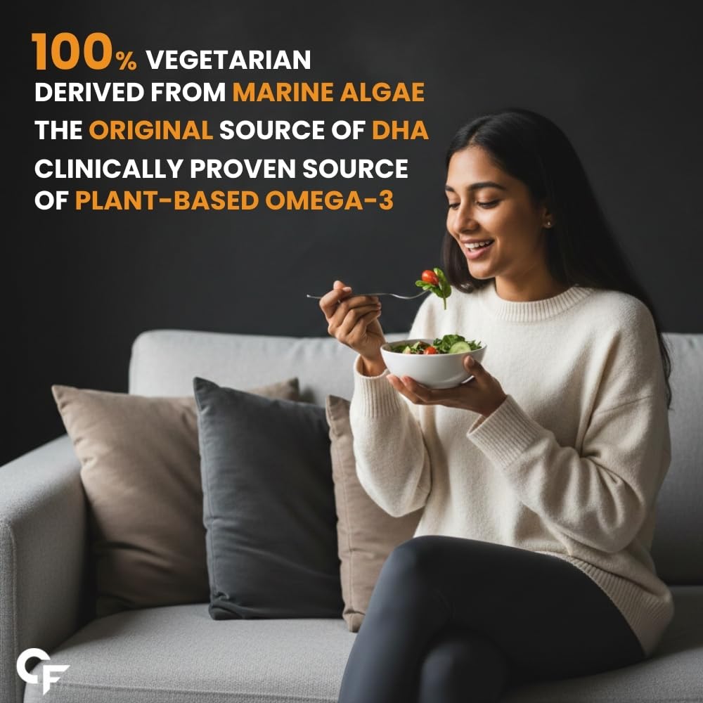 Carbamide Forte Veg Omega 3 2000mg | Plant- Based Omega 3 Supplement with 20% Algal DHA | Supports Heart, Brain & Eye Health - 120 Capsules