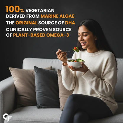 Carbamide Forte Veg Omega 3 2000mg | Plant- Based Omega 3 Supplement with 20% Algal DHA | Supports Heart, Brain & Eye Health - 120 Capsules