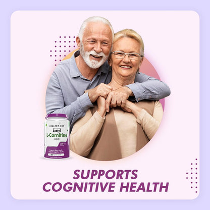 HealthyHey Nutrition Acetyl L-Carnitine (ALCAR)-60 Veg Capsules (Pack of 1)