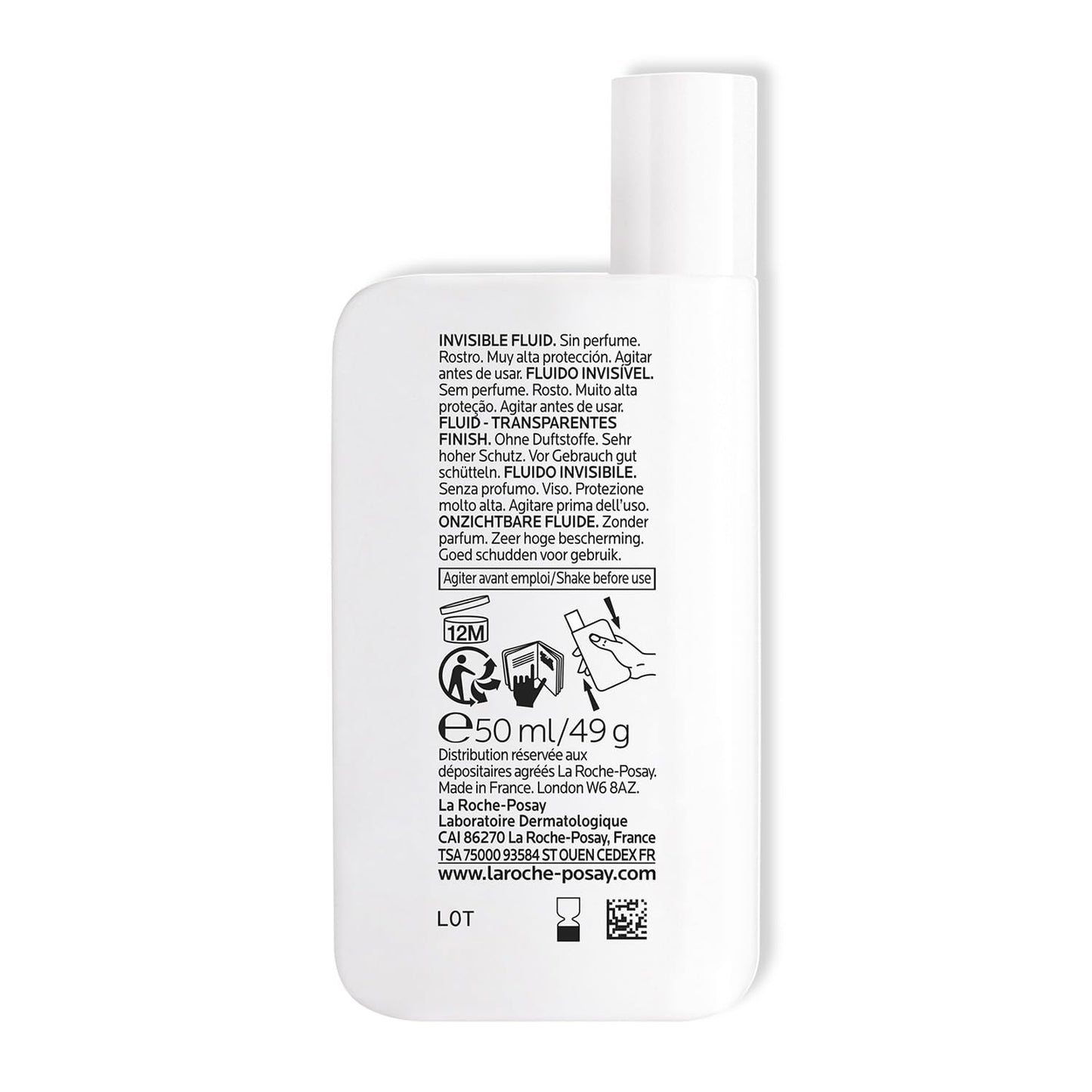 La Roche-Posay Anthelios Sunscreen UVMUNE400 Invisible Fluid SPF50 PA++++ Broad Spectrum UV Protection, Ultra-Lightweight, Non-Perfumed, for Sensitive Skin, 50 ml