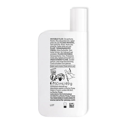 La Roche-Posay Anthelios Sunscreen UVMUNE400 Invisible Fluid SPF50 PA++++ Broad Spectrum UV Protection, Ultra-Lightweight, Non-Perfumed, for Sensitive Skin, 50 ml
