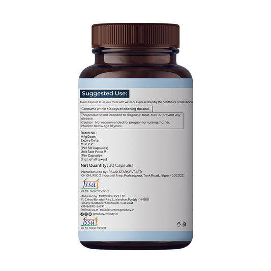 Miduty by Palak Notes Liposomal Glutathione - Highest Bioavailability - Glutathione for skin - Face glow - Skin Hydration - Liver Health -Detoxification Support - 30 Caps