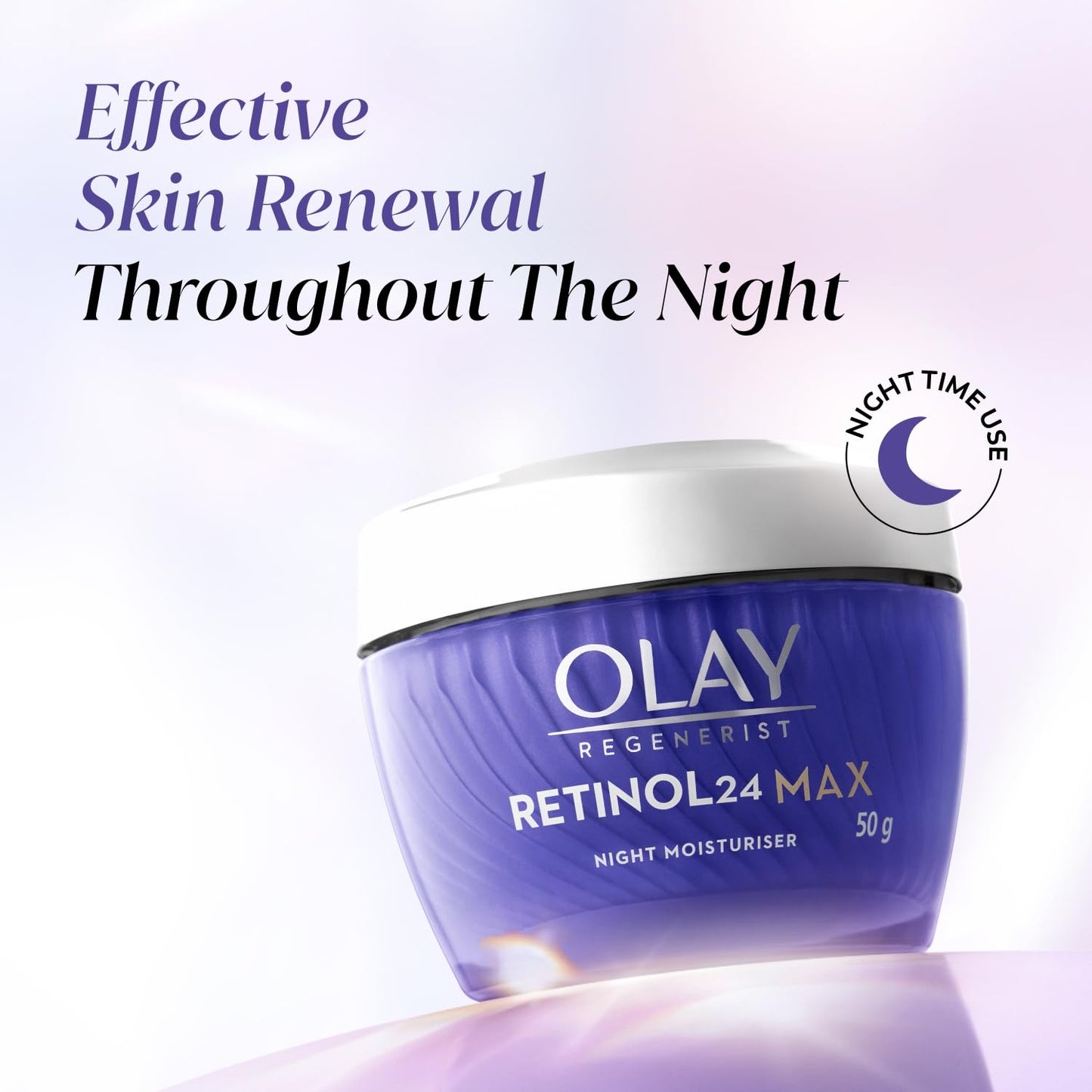 Olay Retinol24 Max Night Cream l Visibly Reduces Fine Lines in 7 Nights | Max Repair, Max Hydration l No Redness or Irritation | Fragrance Free l Normal, Oily, Dry and Combination Skin l 50g