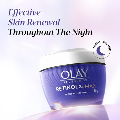 Olay Retinol24 Max Night Cream l Visibly Reduces Fine Lines in 7 Nights | Max Repair, Max Hydration l No Redness or Irritation | Fragrance Free l Normal, Oily, Dry and Combination Skin l 50g