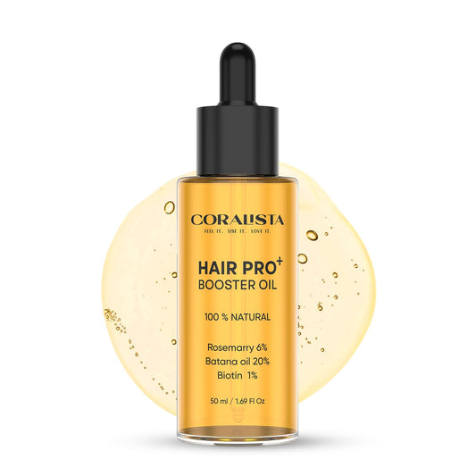 CORALISTA Hair Pro+ Booster | Natural Hair Growth Blend with Rosemary 6%, Batana 20% & Biotin | Reduces Hair Fall, Strengthens Roots & Supports Regrowth | For Men & Women | 50 ml