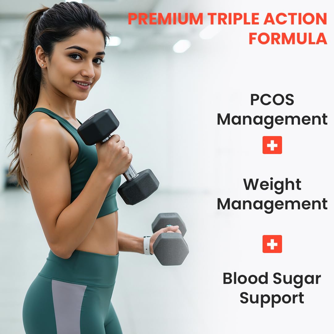 NATURYZ Premium Berberine + Cinnamon + Turmeric Weight Loss Supplement for Women | Supports PCOS & Hormonal Balance | Regulates Blood Sugar & Cravings | Plant-Based, Vegetarian â€“ 60 Capsules