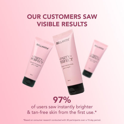 BELLAVITA Party Perfect 2-in-1 Face Wash | Party-Ready Skin | Instant Tan Removal | Instant Brightening | Even Skin Tone | For Men & Women | 100ml
