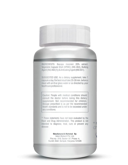 Vokin Biotech Bacopa Brahmi Extract- Support Brain Health- 500mg- (90 capsule)