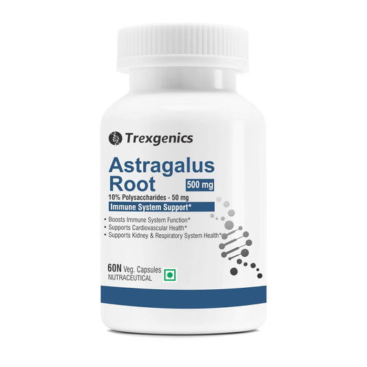 Trexgenics ASTRAGALUS 10% Polysaccharides 500 mg Immunity VEGAN & NON-GMO (60 Veg. Capsules) (Pack of 1)