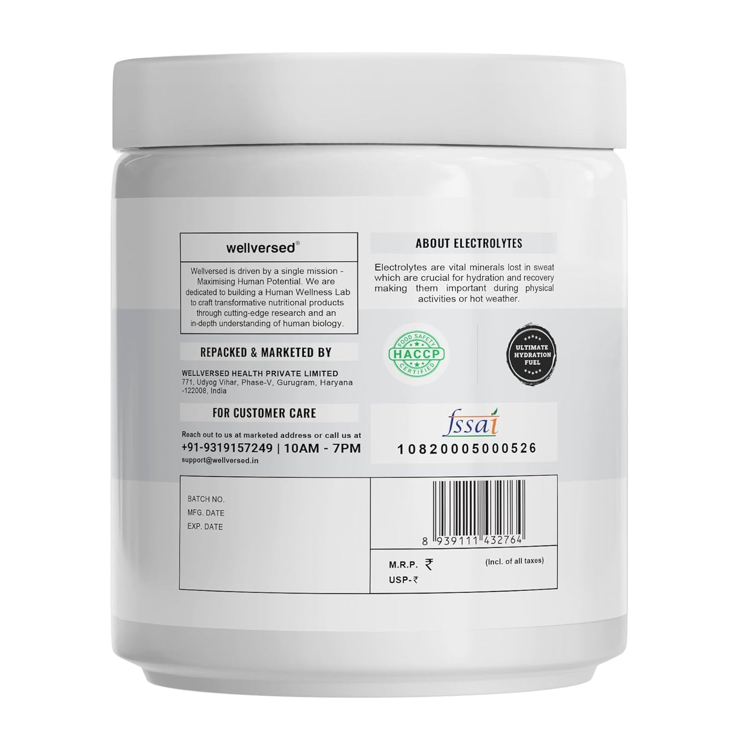 Wellcore - Electrolytes (Unflavoured, 200g)| Electrolyte Drink With 5 Vital Electrolytes: Na, Mg, Ca, K, PO4|Sugar Free Electrolyte Powder|Fat Fuel Powered Keto Electrolyte, 1 count, 57 Servings