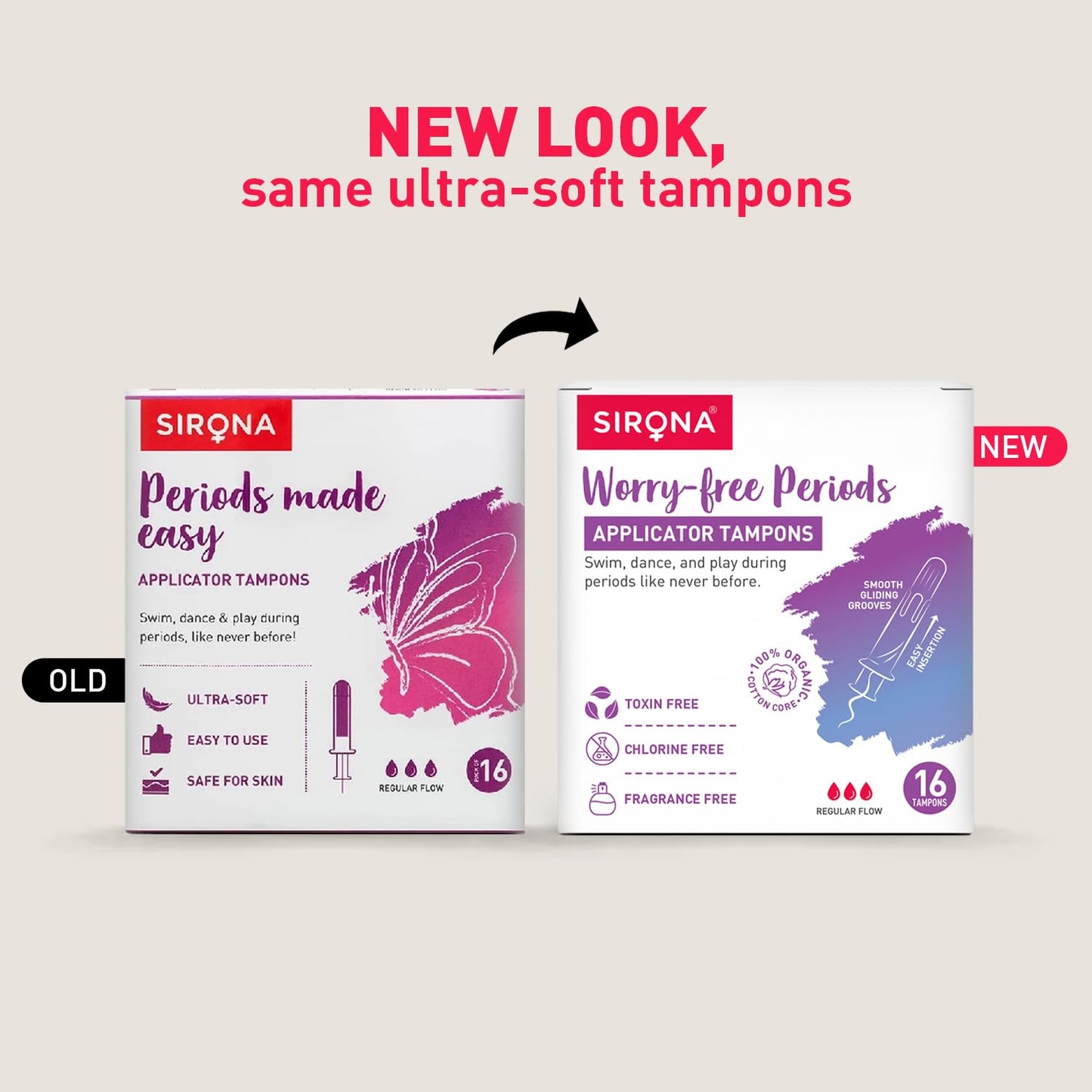 Sirona Regular Flow Tampons with Applicator - 16 Pieces | Made in Europe | Ultra Soft & Comfortable | Highly Absorbent | BPA Free | FDA Approved