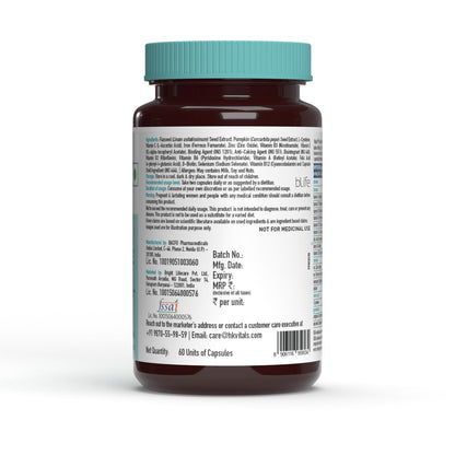 HealthKart HK Vitals Hair Vitamin with DHT Blockers (60 Capsules) | Omega & Biotin, Supports Keratin Synthesis & Helps Reduce Hair Fall