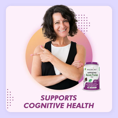 HealthyHey Nutrition Mucuna Pruriens Extract - For Mood and Motivation Support (60 Veg. Capsules)