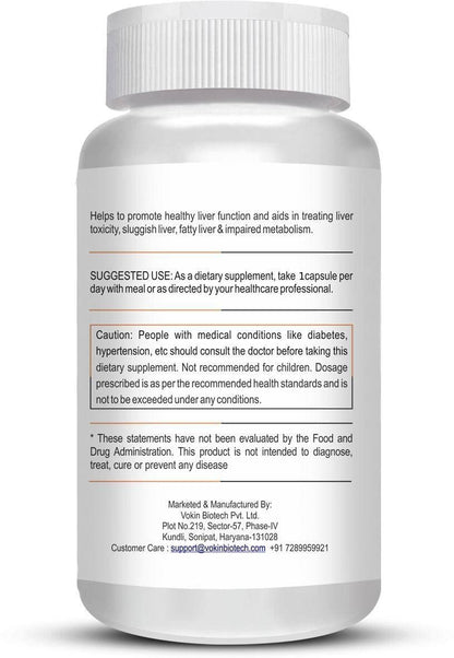 Vokin Biotech Liver Detox For Healthy Liver | Helps in Cleanse Liver, Natural Protection Against Fatty Liver Supplement For Men And Women 90 Capsules