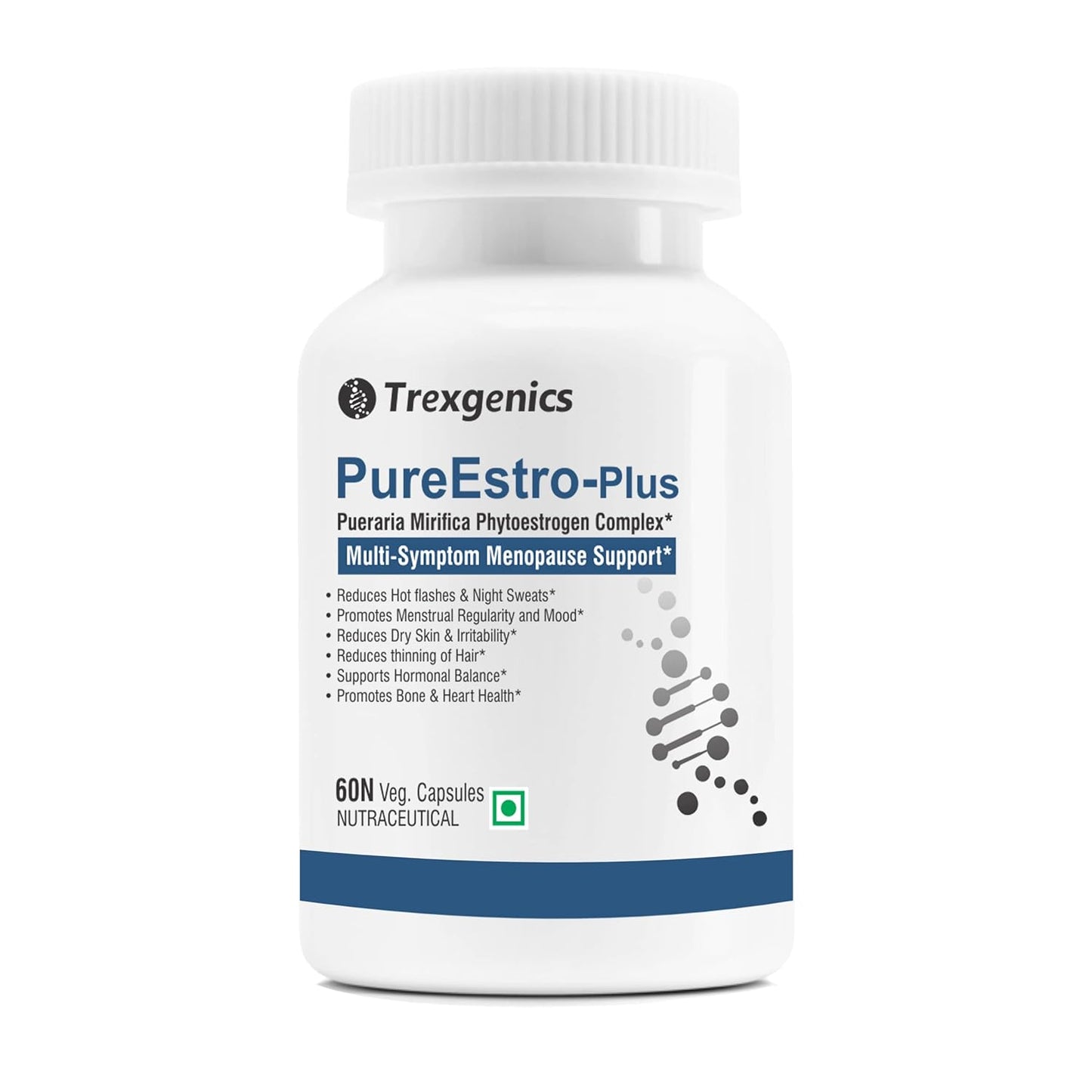 Trexgenics PureEstro-Plus Advanced Pueraria Mirifica Complex with Vital Vitamins & Minerals (Pack of 60 Veg. Capsules)