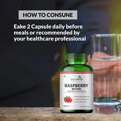 Simply Herbal 800 MG Raspberry Ketone Fruit Extract for Weight Management | Supplement Capsules With Raspberry for Promotes Healthy Weight Management Support Appetite Suppression â€“ 60 Capsules