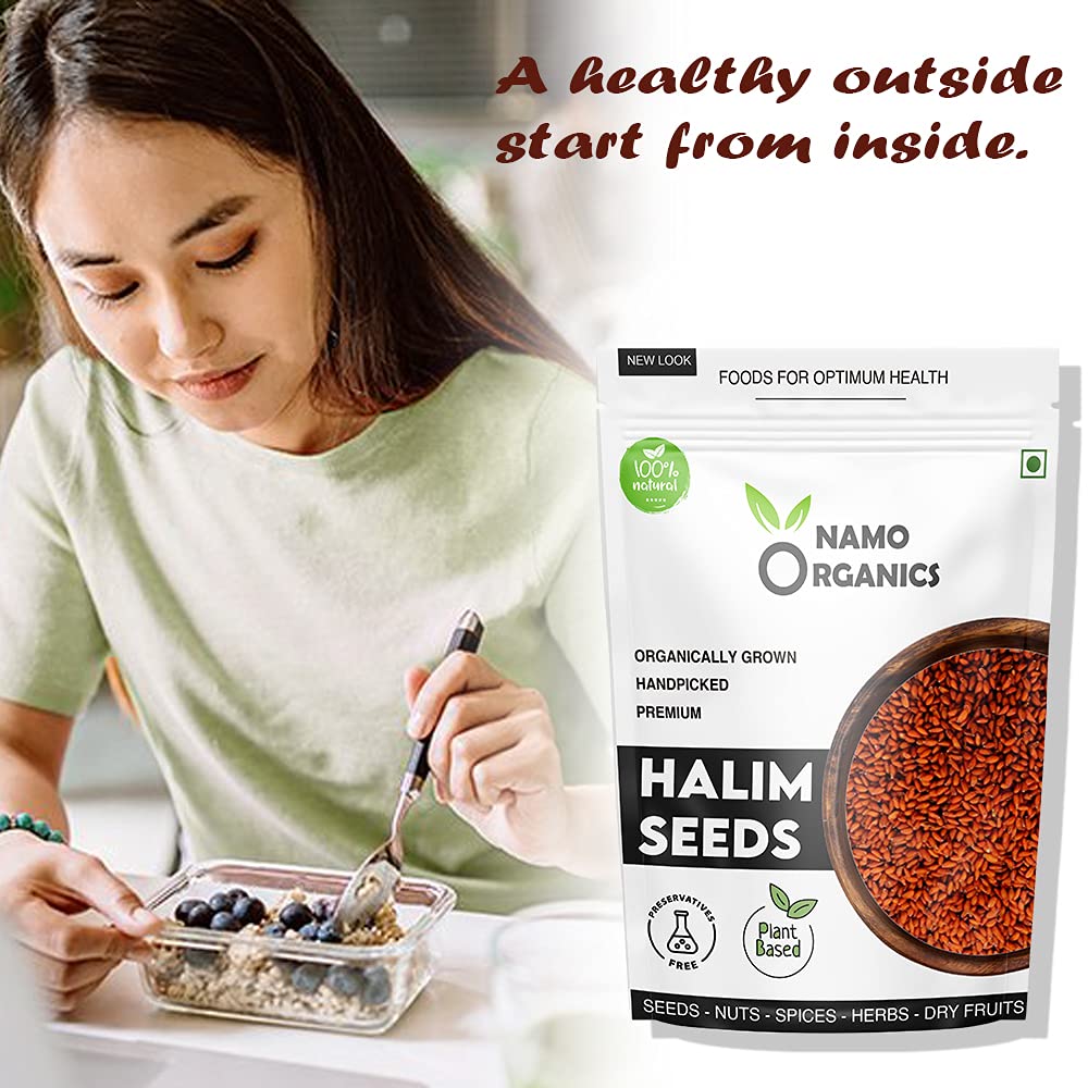 Namo Organics - Halim Seeds 800g - Aliv Seeds | Rich in Fibre and Omega -3 | Haleem Seeds | Halim Seeds for Eating | Immunity Booster Superfood