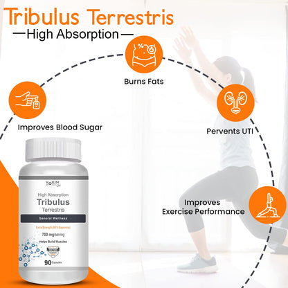 Vokin Biotech Tribulus Terrestris 700mg Energy, Performance & Stamina 90 Veg Capsules