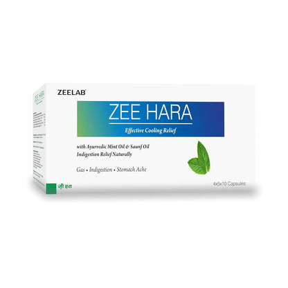 Zeelab Zee Hara Capsule for Gastric and Acidity | Ayurvedic Medicine for Stomach Pain and Indigestion Relief (10 Capsules)
