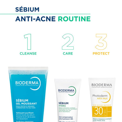 Bioderma Sebium Gel Moussant Purifying Cleansing Foaming Gel Combination To Oily Skin, 100ml
