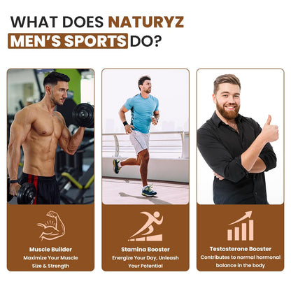 Naturyz Men's Sport Advanced Daily Immunity Supplement Specialized Multivitamin Tablet -Pack of 60 count