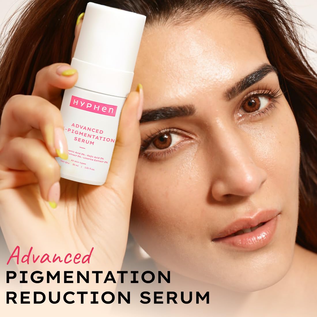 Hyphen Advanced De-Pigmentation Serum For Hyperpigmentation, Melasma, Dark Spots & Scars With 2% Kojic Acid | Visibly Brightens & Even Tones Skin | Serum For Women & Men - 30ml