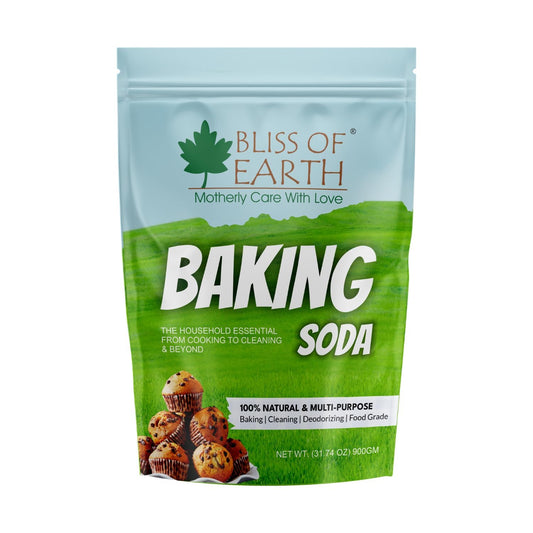 Bliss of Earth Baking Soda for Cooking, Baking Soda for Food & Cleaning Purpose, 900gm, Pure Sodium Bicarbonate for Baking, Cleaning, and Deodorizing, Food Grade, Non-GMO, Eco-Friendly