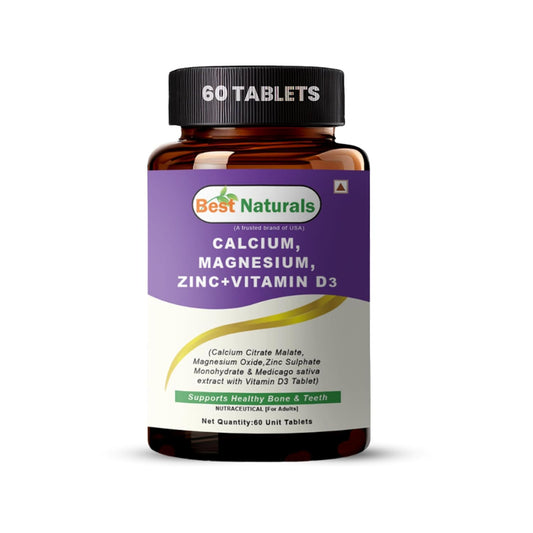 Best Naturals Calcium Magnesium Zinc with Vitamin D3 â€“ 60 Tablets â€“ 2-Month Supply Trusted Brand from USA