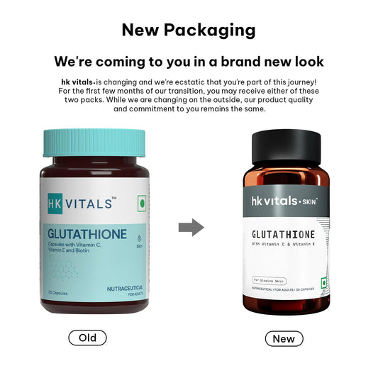 HealthKart HK Vitals Glutathione (30 Veg Capsules) | With Vitamin C & E, Biotin | For Skin Glow and Hydration