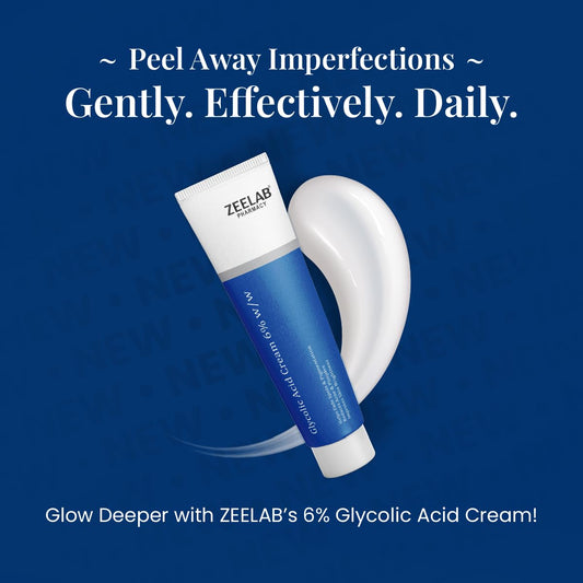 Zeelab Glycolic Acid 6% Cream for Acne, Dark Spots, Oily & Dry Skin, Acne Scars & Pigmentation â€“ Exfoliating & Brightening 6 Percent Glycolic Acid Cream for Face â€“ Dermatologist Recommended â€“ 30g