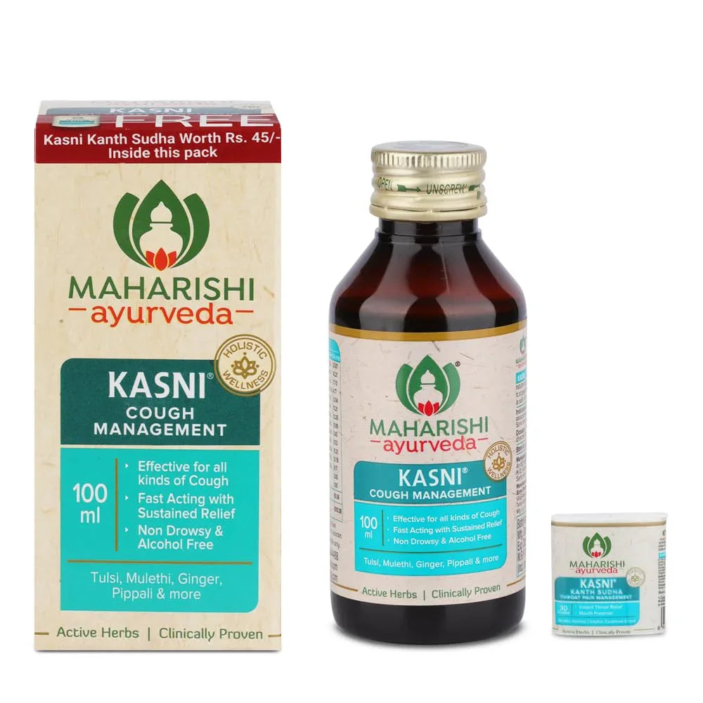 Maharishi Ayurveda Kasni Cough Syrup with Kanth Sudha | Ayurvedic Cough Syrup | For All Types Of Cough & Chronic Cough | Non-Drowsy | Non- Habit Forming| Non-alcoholic