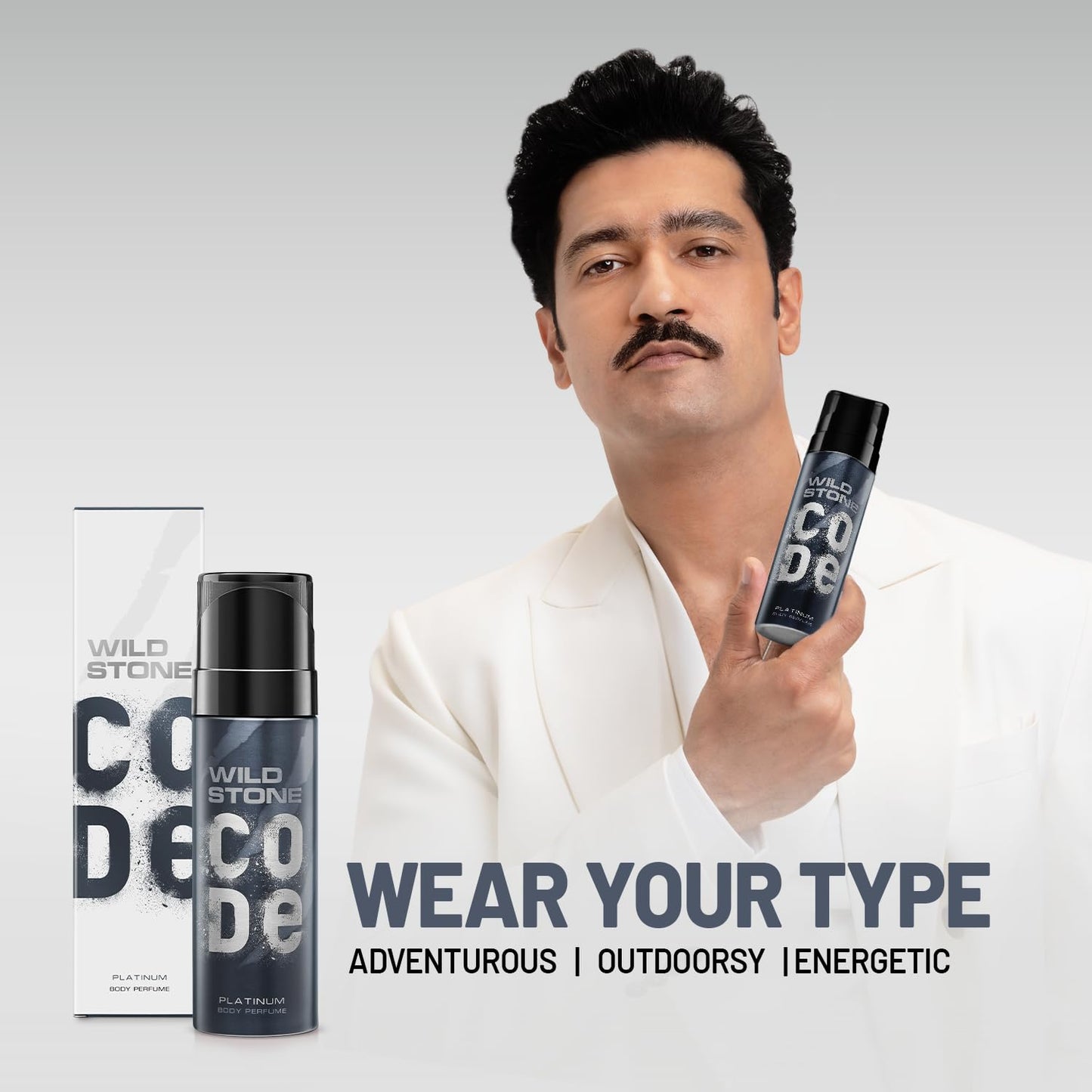 Wild Stone CODE Platinum Body Perfume for Men, 150ml | No Gas Deodorant | Long Lasting Body Spray