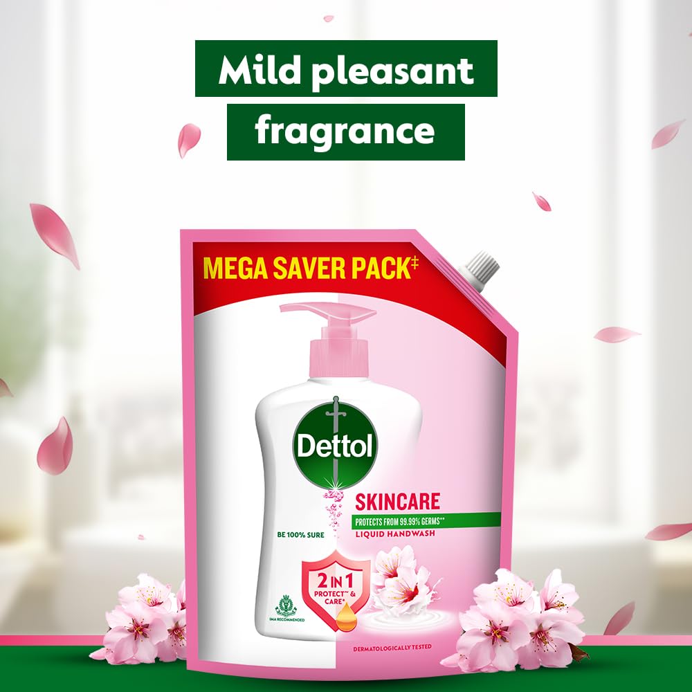 Dettol Liquid Handwash Refill â€“ Skincare Hand Wash- 1350ml | pH Balanced | 10x Better Germ Protection