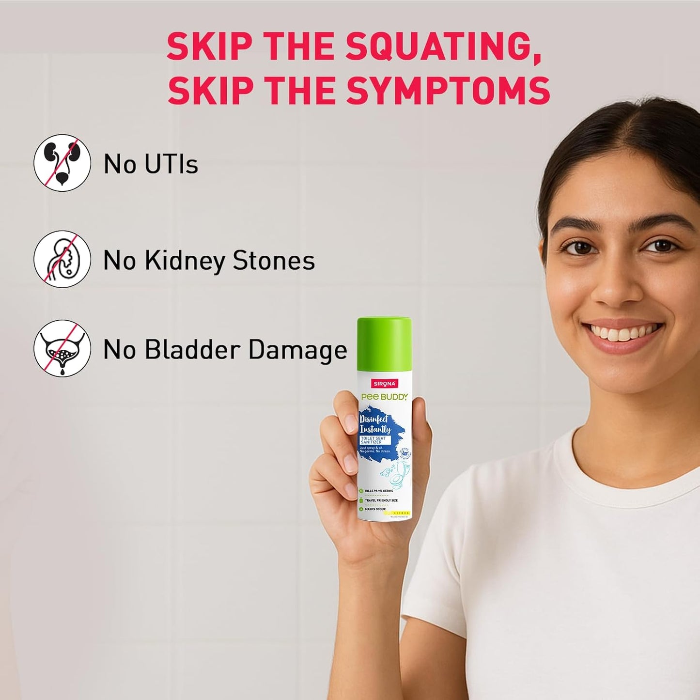 PEE BUDDY Toilet Seat Sanitizer Spray â€“ 100ml (Pack of 1) | Refreshing Vanilla Fragrance | Quick-Drying, Hygienic & Travel-Friendly | Kills Germs & Bacteria