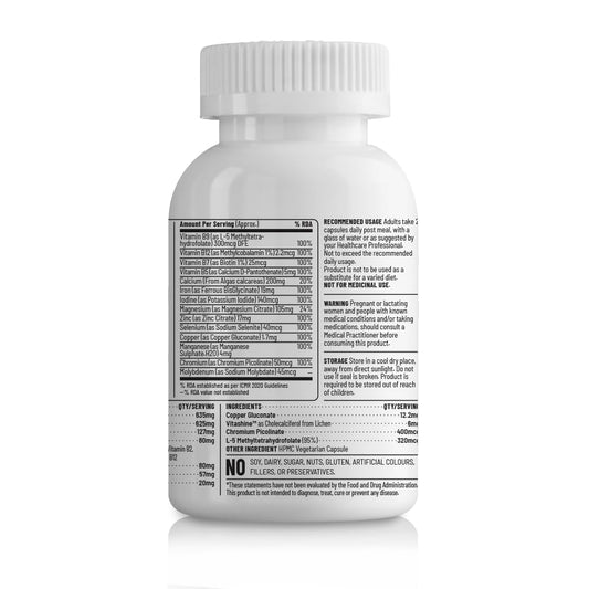 Unived Basics Multivitamin & Minerals Capsule for Men | 100% RDA of all Vitamins with Algae Calcium & Plant-Based Vitamin D3 plus Important Minerals | Complete formulation for Health & Wellbeing