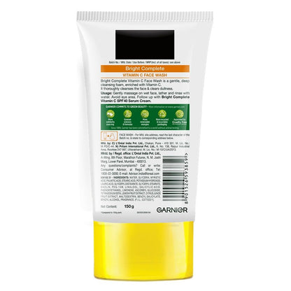 Garnier Bright Complete Facewash 150g & Bright Complete Vitamin C Serum 30ml | Combo