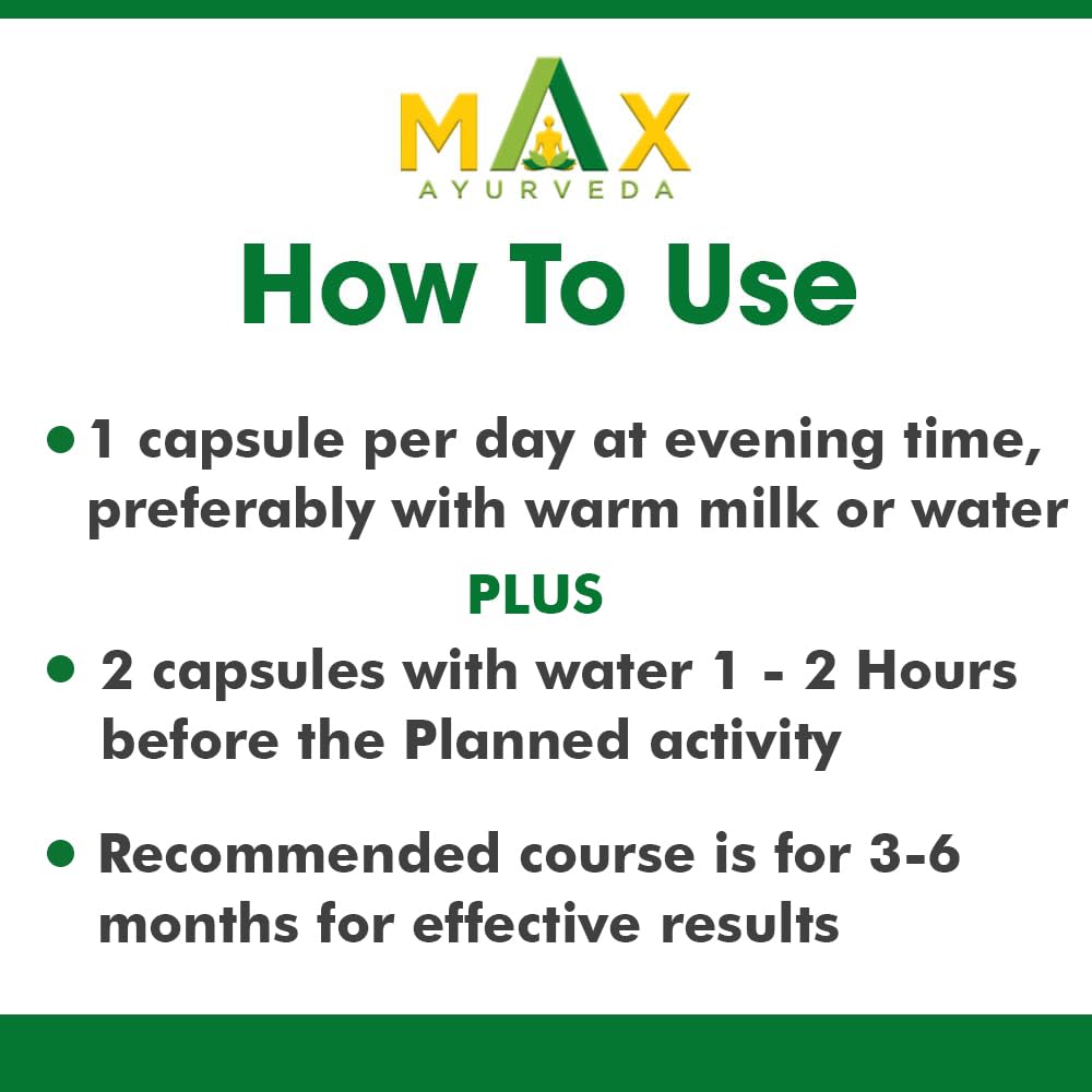Max Ayurveda Musli Special Capsules For 45+ Men | Power, Strength, Energy and Stamina Booster | 100% Vegan | Premium Ayurvedic Supplement - (30 Capsules)