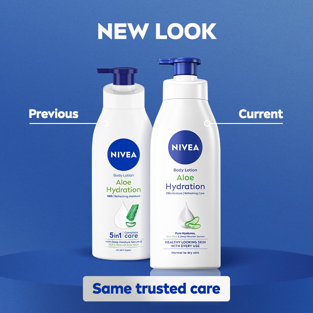 NIVEA Aloe Hydration Body Lotion, 400ml | 72H Moisturization | With Deep Moisture Serum & 100% Natural Aloe Vera Extracts | All Skin Types
