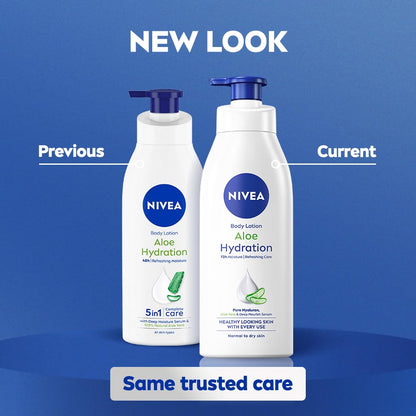 NIVEA Aloe Hydration Body Lotion, 400ml | 72H Moisturization | With Deep Moisture Serum & 100% Natural Aloe Vera Extracts | All Skin Types