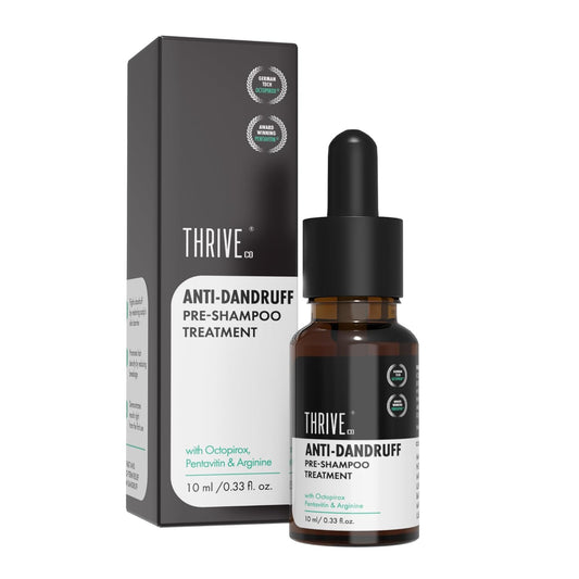 ThriveCo Anti Dandruff Hair Serum Pre-Shampoo Dandruff Treatment for Itchy, Dry & Flaky Scalp | With Octopirox, Pentavitin & Arginine | Reduces Hair Breakage & Strengthens Hair for Men & Women | 10ml