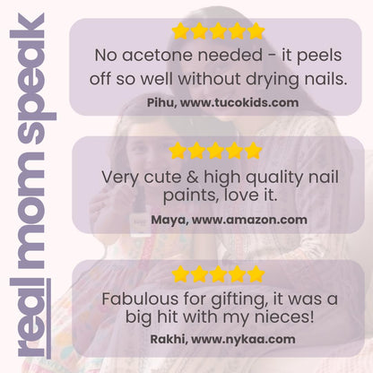 TucoÂ® Kids Water Based Safe Nail Polish for girls | Easy to Peel Off, Non Toxic, Natural & Safe for Kids | Play Safe with Chemical Free Nails for Daughters | Pack of 1x5ml | Purple