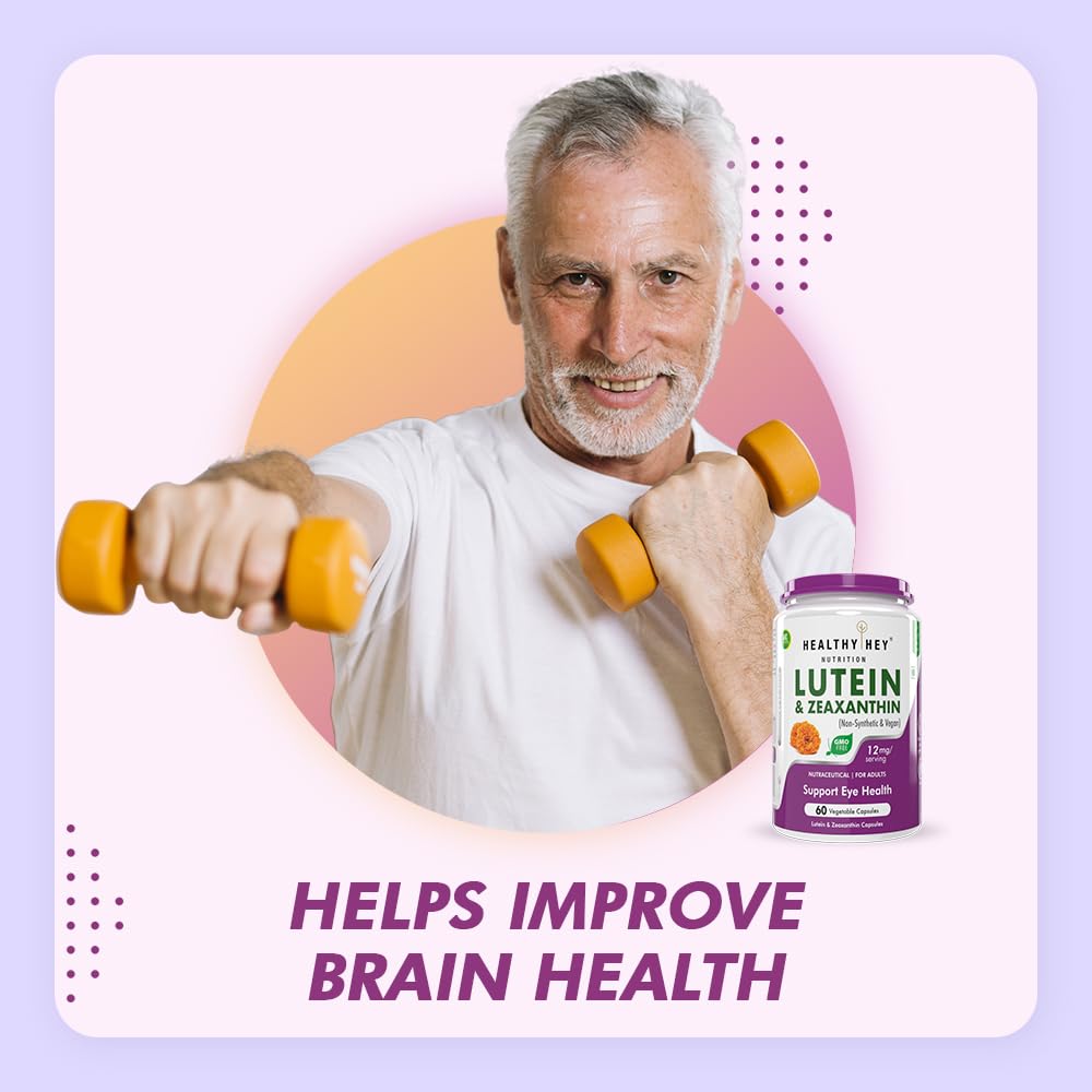 HealthyHey Lutein with Zeaxanthin - Support Eyes Health - 60 Veg. Capsules (Pack of 1)