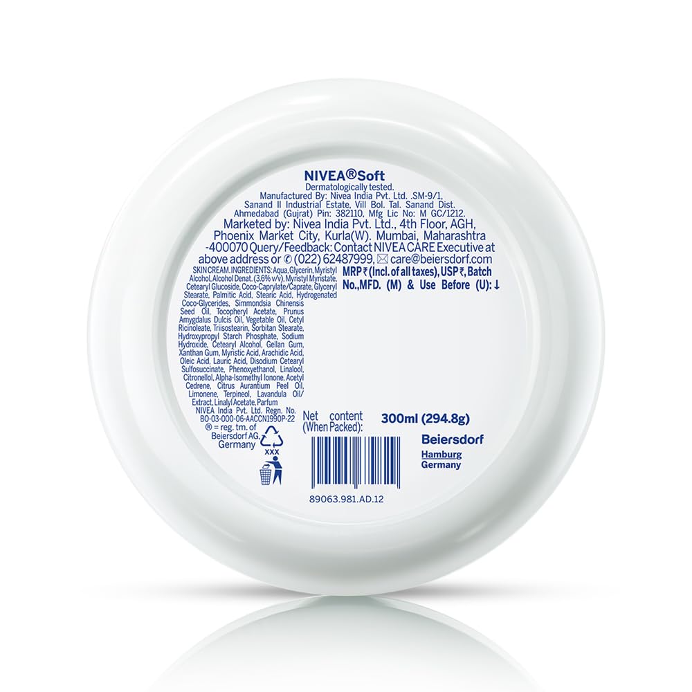 NIVEA Soft Light Moisturizer, 300 ml | Instant Hydration with Vitamin E & Jojoba Oil | Non-Greasy Cream for Face, Body and Hands | For Smooth, Healthy Skin