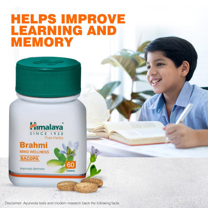 Himalaya Wellness Brahmi, 60 Tablets | Pure Herbs for Mind Wellness | Helps Improves Alertness
