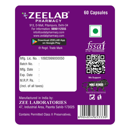 Zeelab Melatonin 10mg Capsules | Sleep Support Supplement for Men & Women | Promotes Relaxation, Restful Sleep & Healthy Sleep Cycle â€“ 60 Capsules