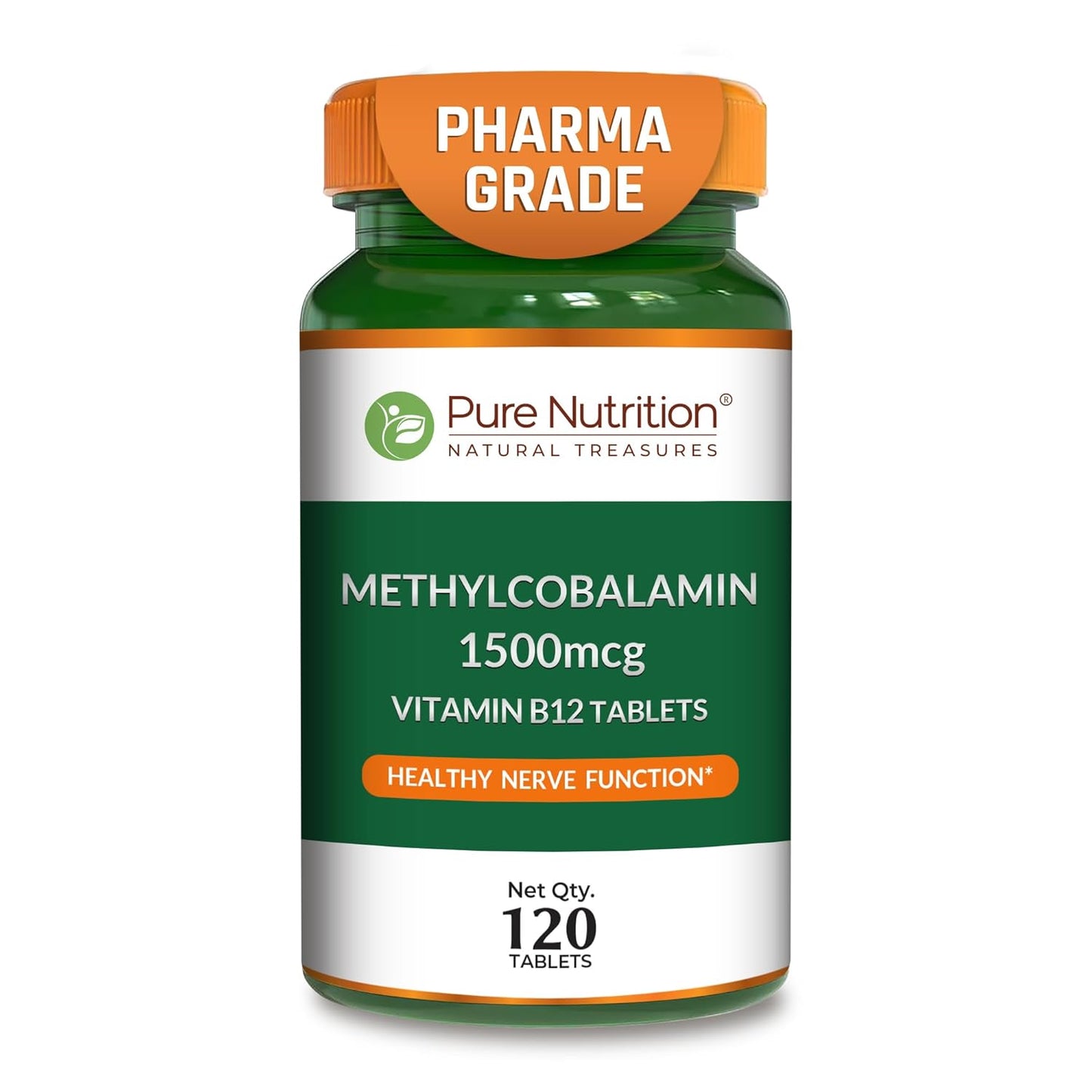 Pure Nutrition Vitamin B12 (1500mcg) - 120 Veg Tablets | Methylcobalamin B12 for Men & Women | Boosts Immunity & Energy Levels | Supports Brain, Nerve & Heart Health | Essential for Red Blood Cell Formation